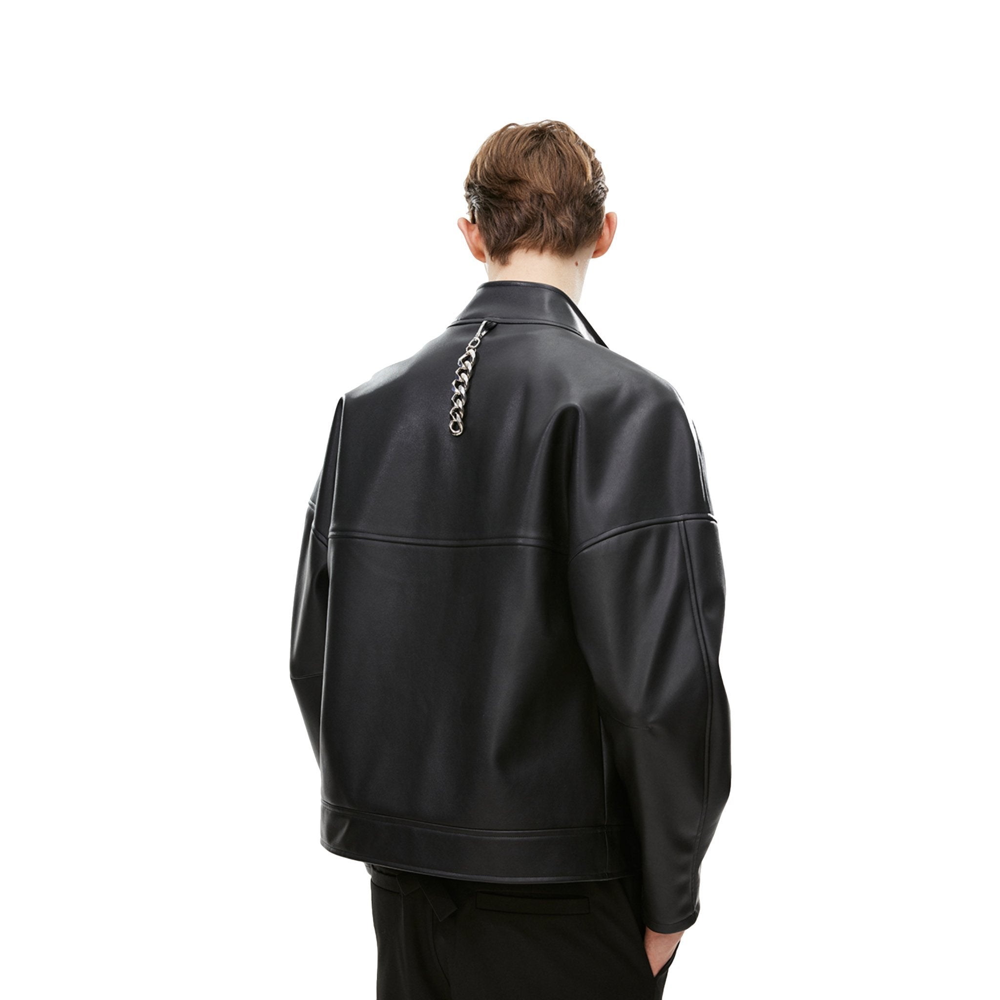 Unawares Custom Acrylic Mirror Leather Jacket Black | MADA IN CHINA