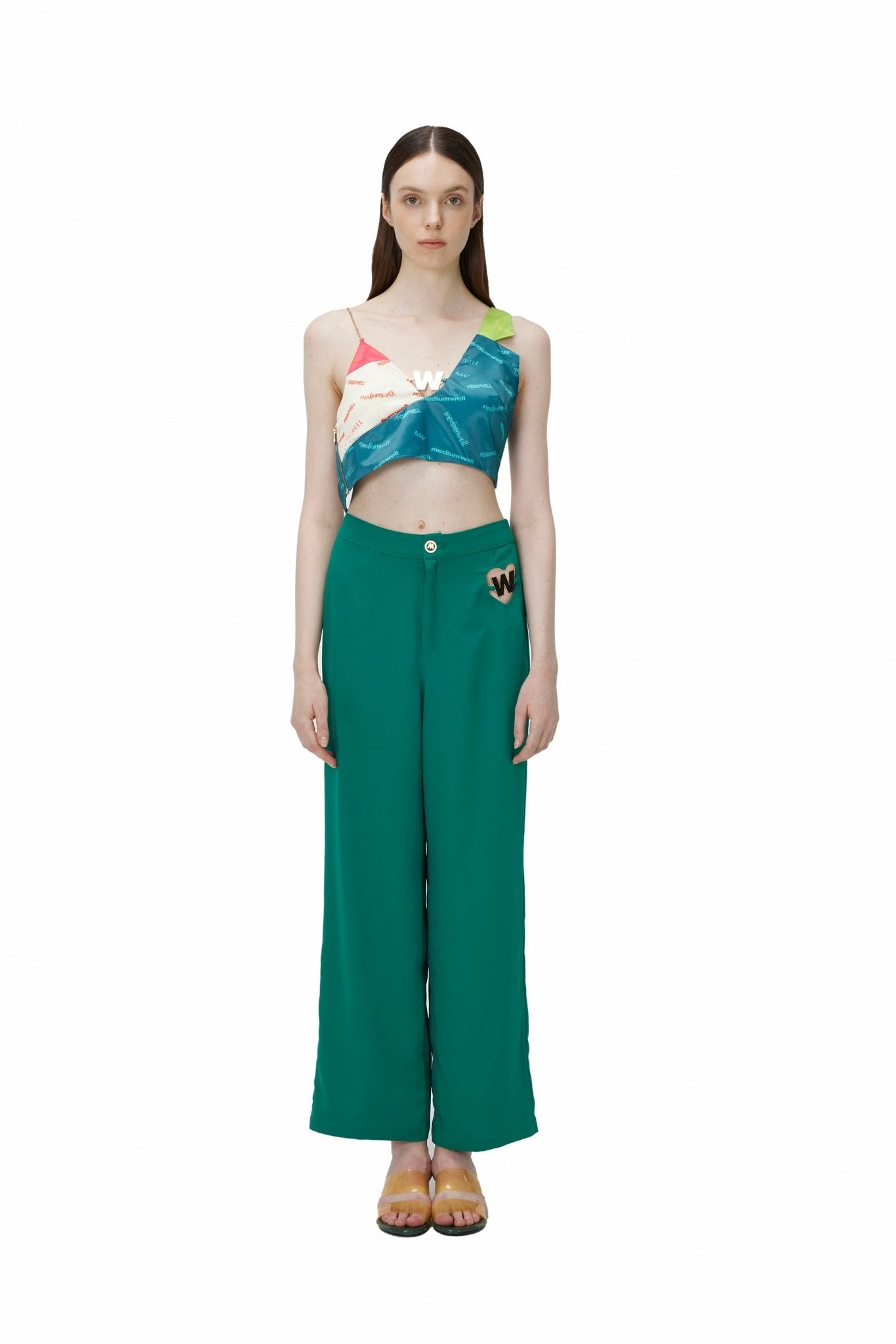 MEDIUM WELL Cut-out Heart Metal Straight Pants | MADA IN CHINA