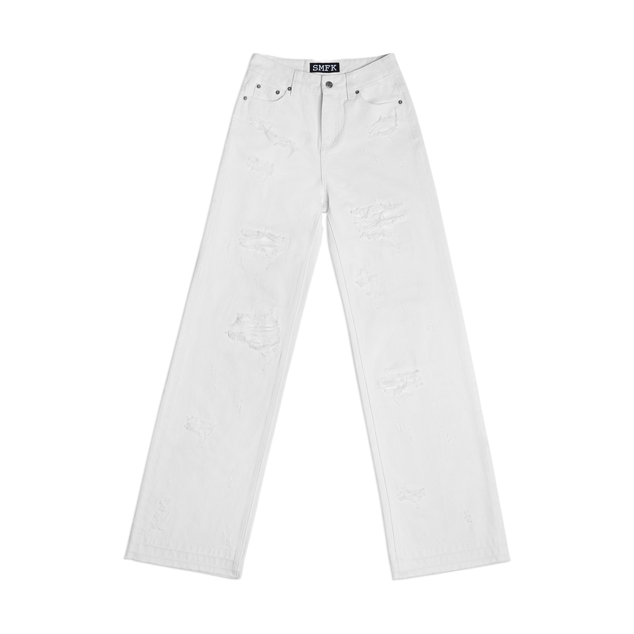 SMFK Dancer Group Wandering Wide Leg White Jeans | MADA IN CHINA