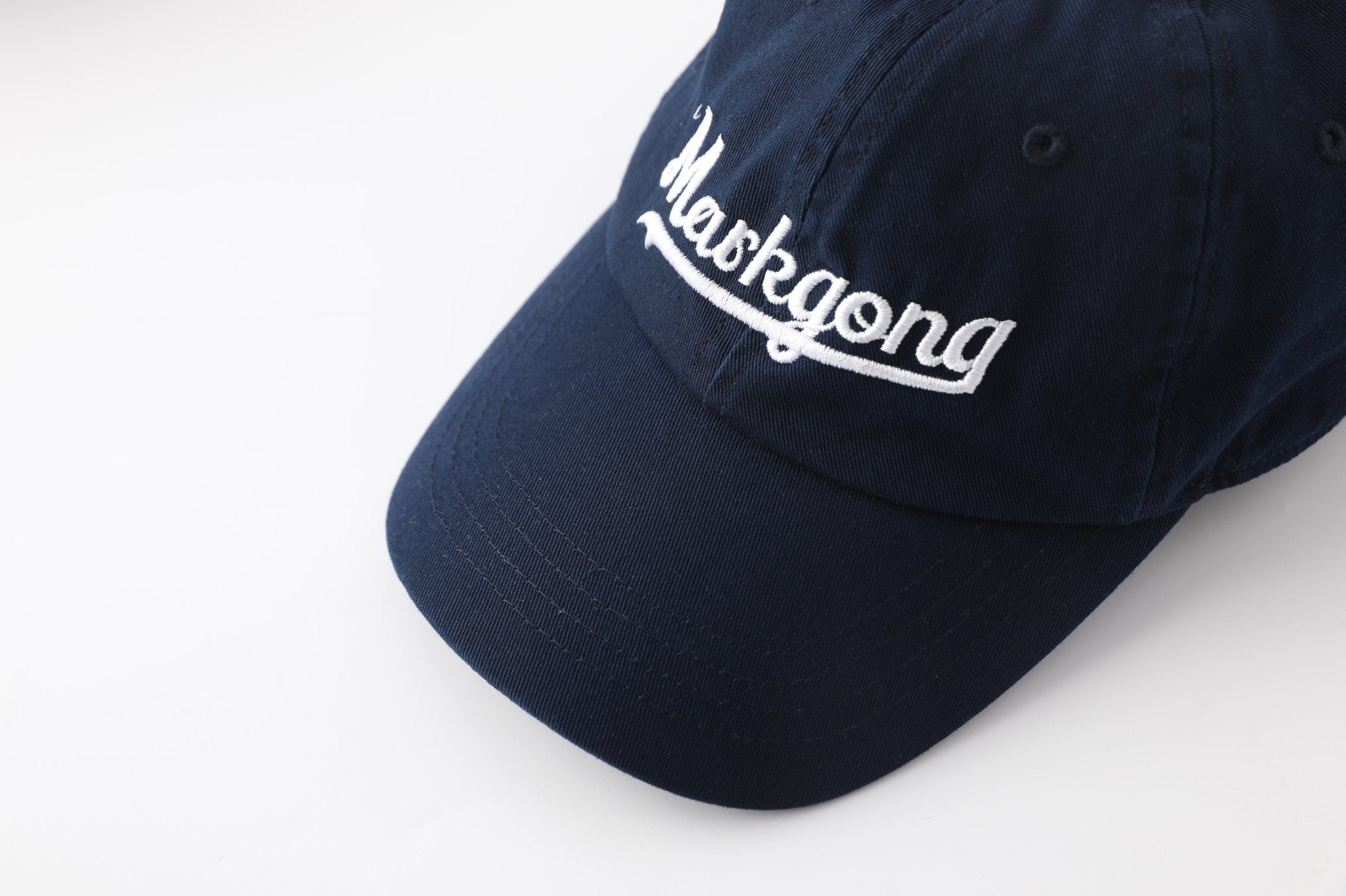 MARK GONG Dark Blue Embroidered Cap | MADA IN CHINA