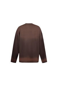 ANN ANDELMAN Dark Brown Dirtyfit Style Vintage Long Sleeve T-shirt | MADA IN CHINA