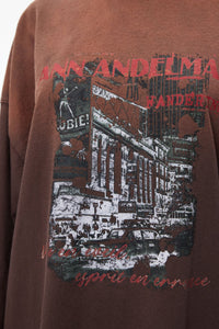 ANN ANDELMAN Dark Brown Dirtyfit Style Vintage Long Sleeve T-shirt | MADA IN CHINA