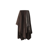 ELYWOOD Dark Grey Folded Layers Skirt | MADA IN CHINA