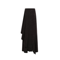 ELYWOOD Dark Tartan Mid-Length Skirt | MADA IN CHINA