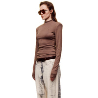 ilEWUOY DeRong Cigarette Pipe Long Sleeves in Tan | MADA IN CHINA