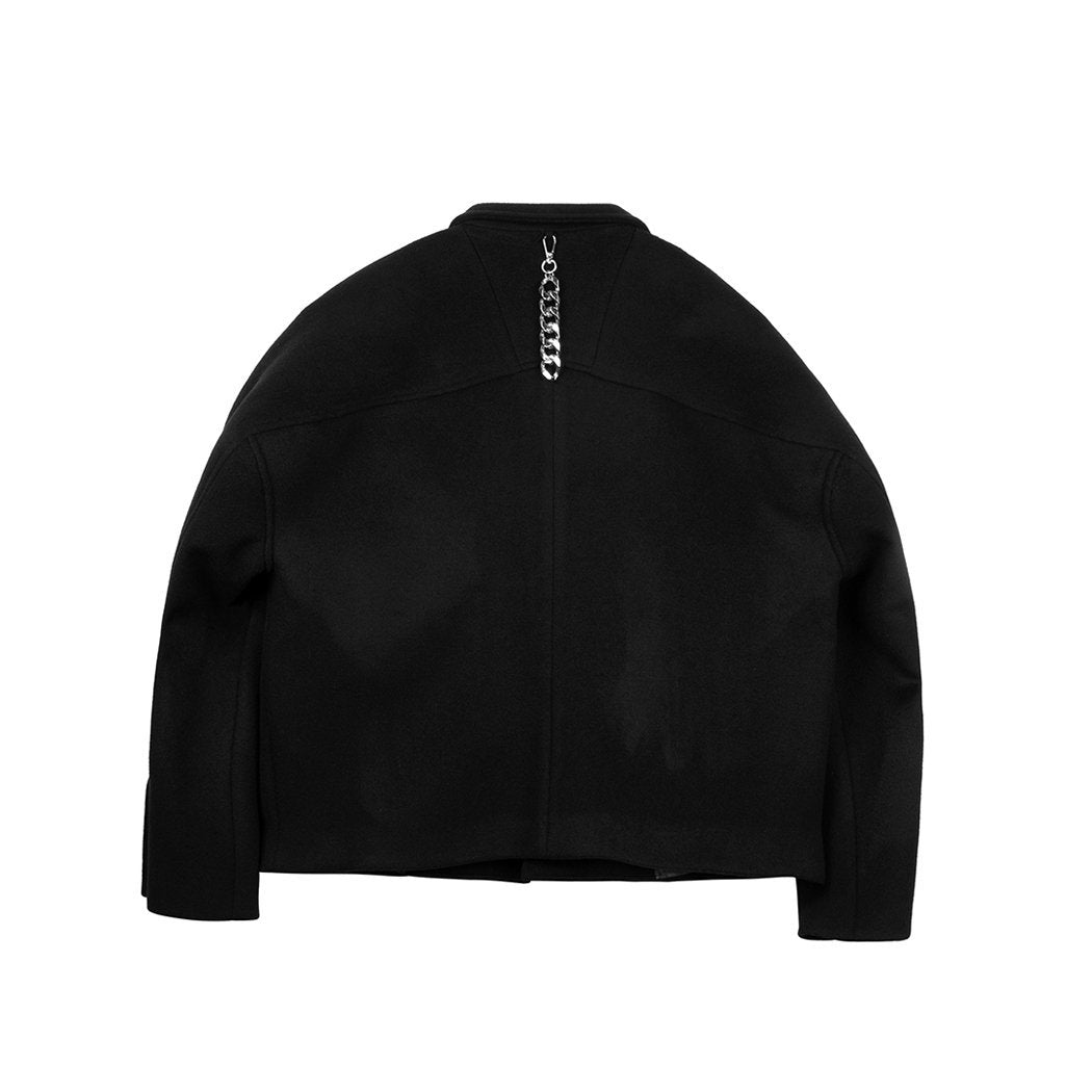 Unawares Double Row Custom Adjustable Button Short Woolen Jacket Black | MADA IN CHINA