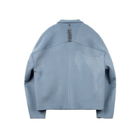 Unawares Double Row Custom Adjustable Button Short Woolen Jacket Blue | MADA IN CHINA