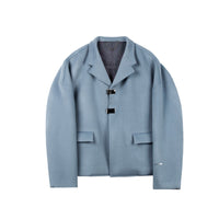 Unawares Double Row Custom Adjustable Button Short Woolen Jacket Blue | MADA IN CHINA