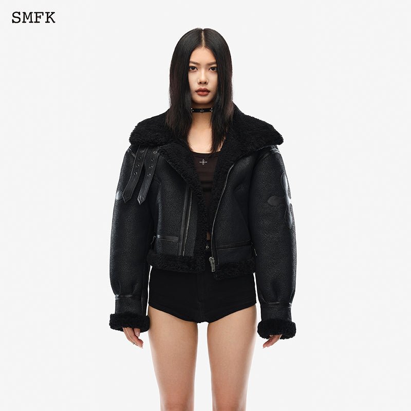 SMFK Fancy Arm Fur Aviator Jacket | MADA IN CHINA