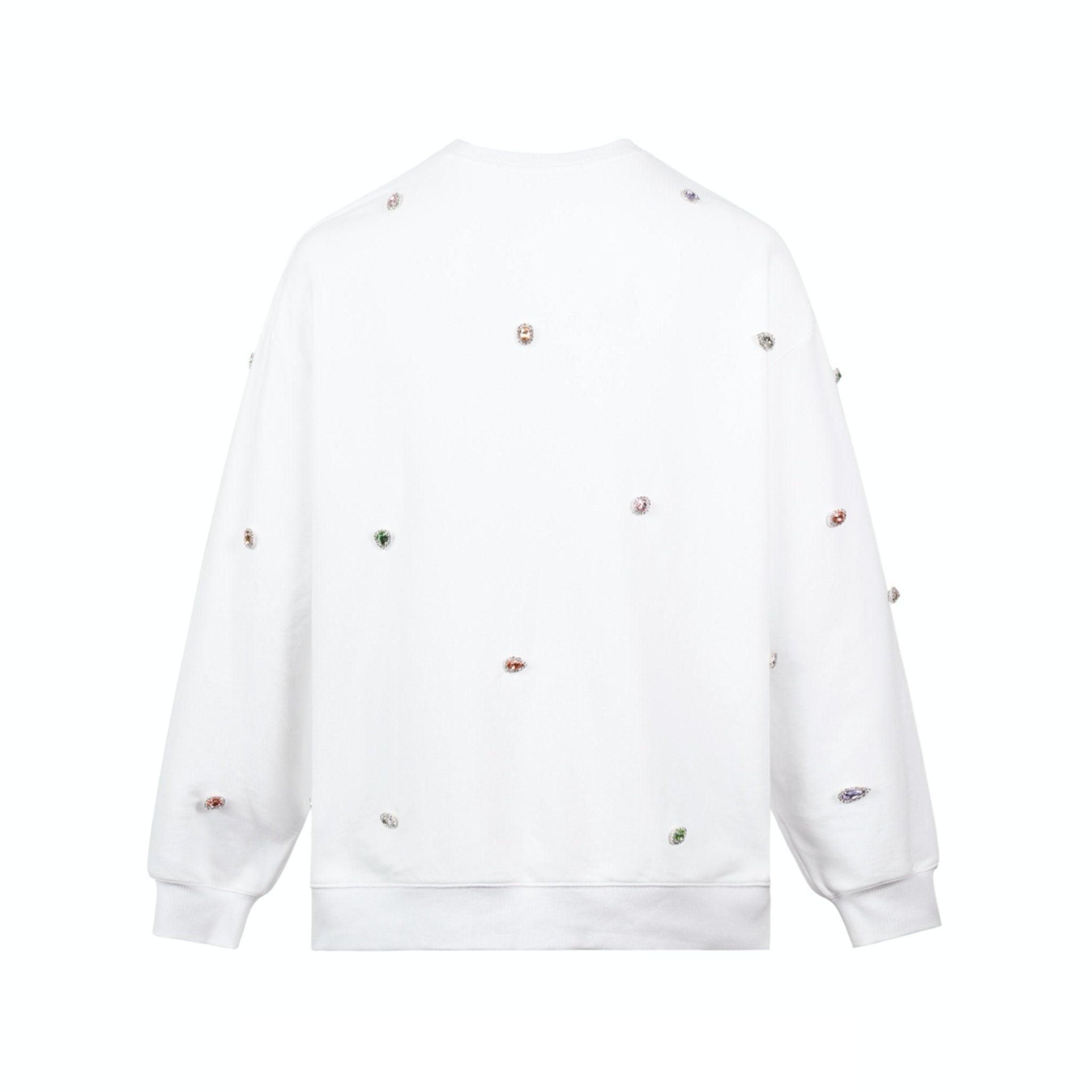 13 DE MARZO Fancy Colored Artificial Diamond Sweater White | MADA IN CHINA