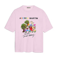 ANDREA MARTIN 'Field Trip' Oil Painting Tee Pink | MADA IN CHINA