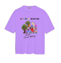 ANDREA MARTIN 'Field Trip' Oil Painting Tee Purple | MADA IN CHINA