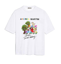ANDREA MARTIN 'Field Trip' Oil Painting Tee White | MADA IN CHINA