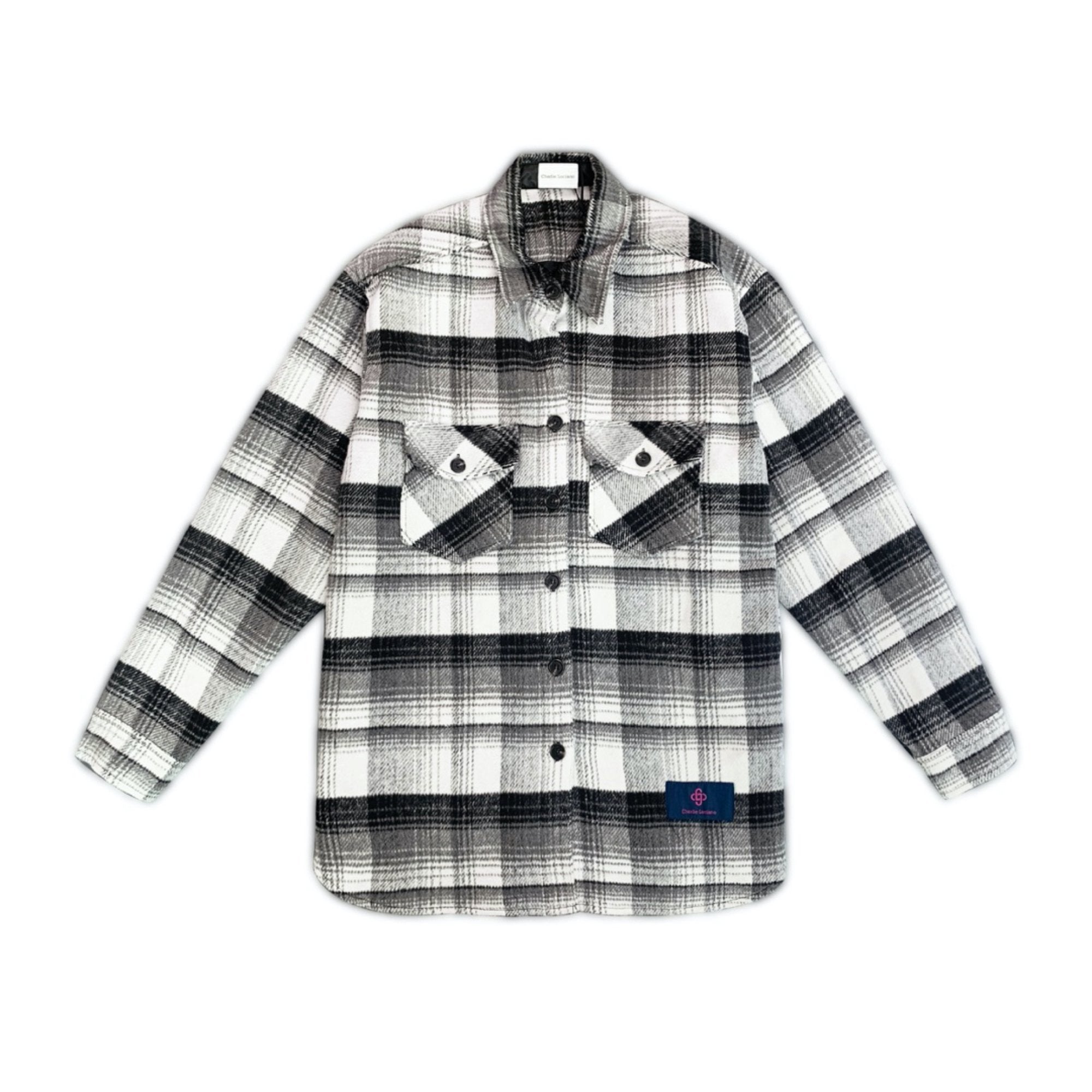 CHARLIE LUCIANO Flannel Shirt Black | MADA IN CHINA