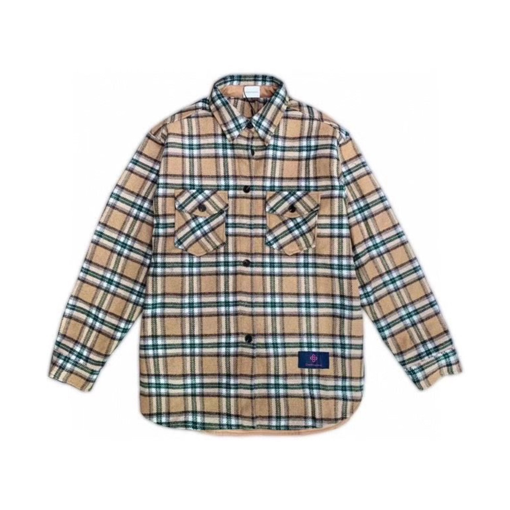 CHARLIE LUCIANO Flannel Shirt Camel | MADA IN CHINA