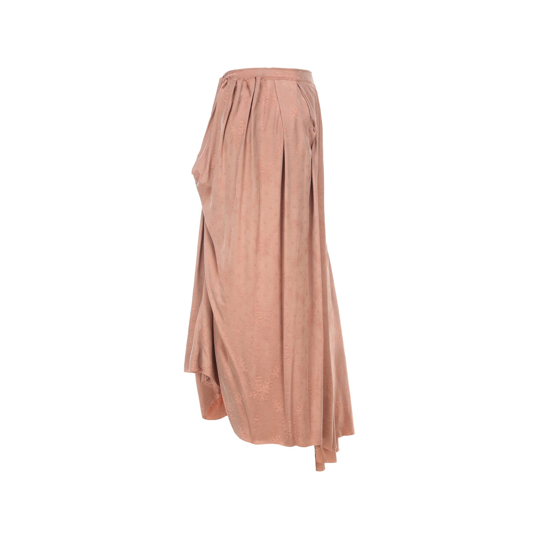 ELYWOOD Flesh Folded Pleated Mid-Length Skirt | MADA IN CHINA