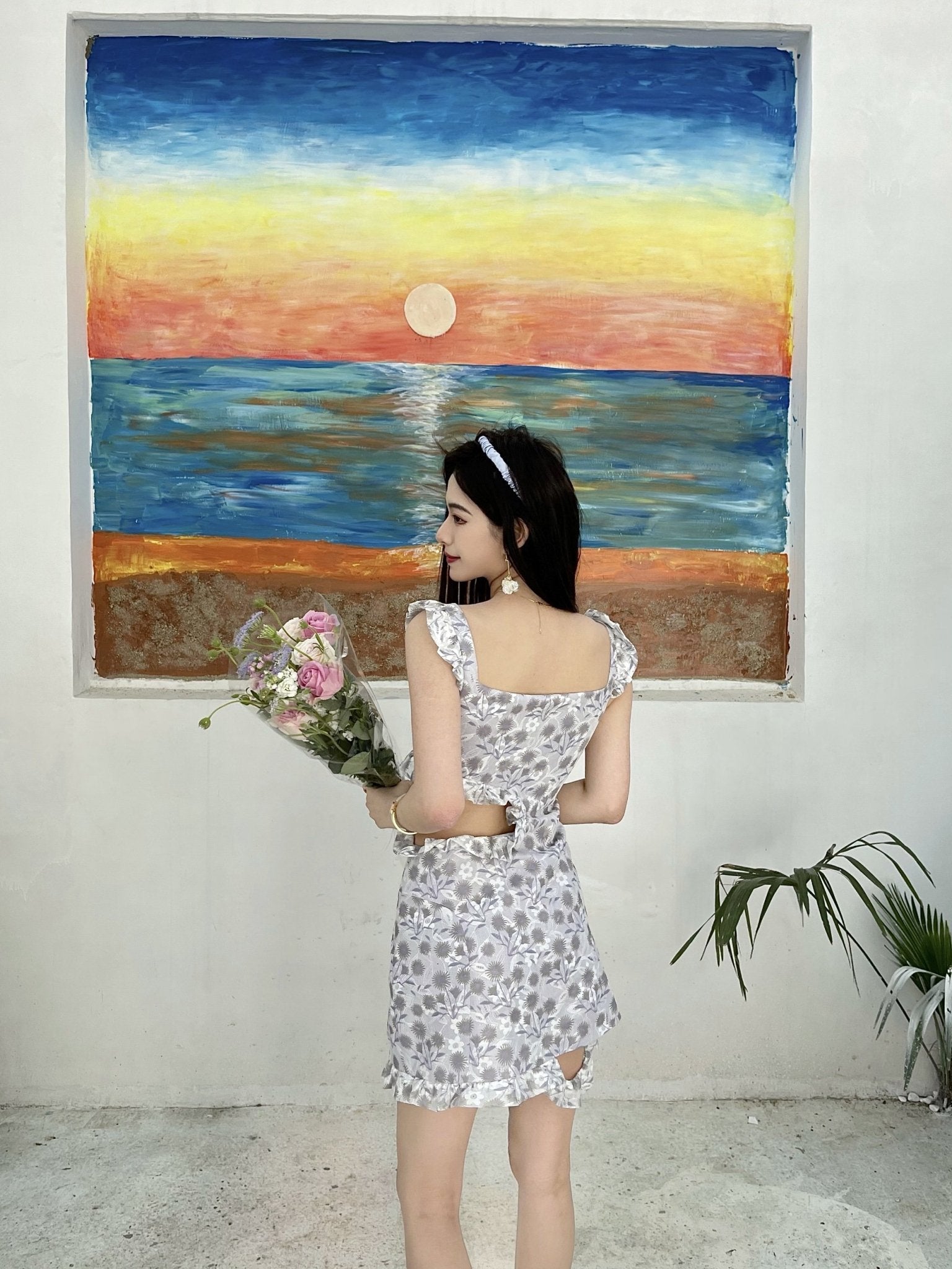 DIANA VEVINA Floral Open-Waist Slip Dress | MADA IN CHINA