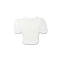 AIMME SPARROW Flower Pearl Puff Sleeve Top | MADA IN CHINA