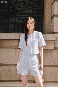 AIMME SPARROW Fringed Check Shorts | MADA IN CHINA