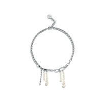 LOST IN ECHO Fringed Pearl Necklace Silver | MADA IN CHINA