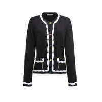ANDREA MARTIN Furry Knitted Cardigan Black | MADA IN CHINA