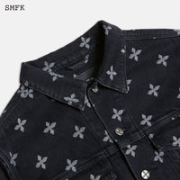 SMFK Garden Jacquard Denim Short Jacket Black | MADA IN CHINA