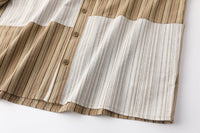GARCON BY GARCON Gold Silk Striped Patchwork Shirt | MADA IN CHINA