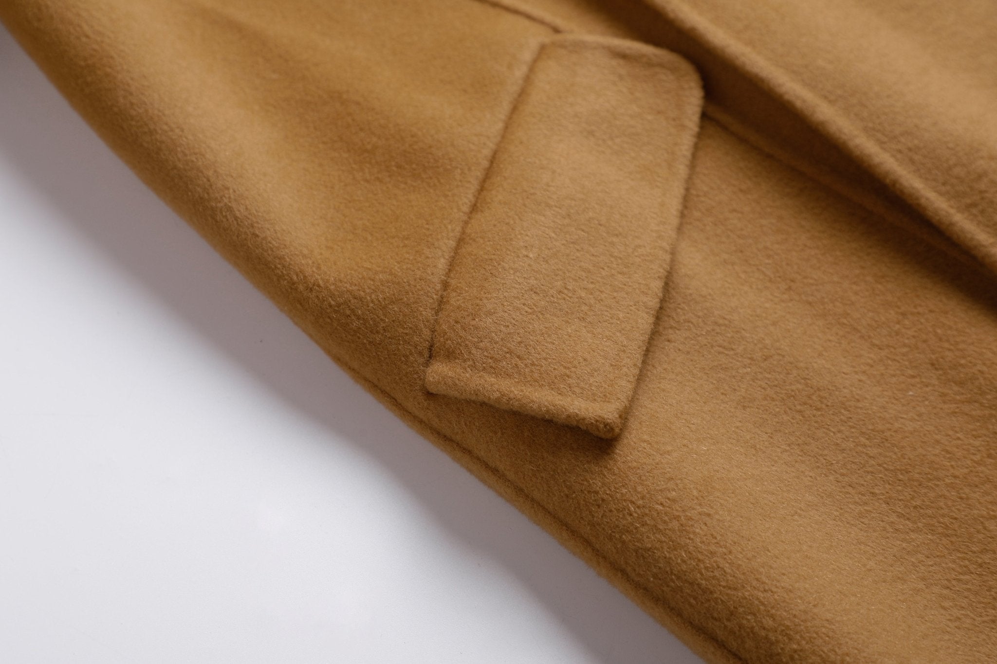 GROUP THERAPY Golden Camel Round Shoulder Long Loose Cashmere Coat | MADA IN CHINA