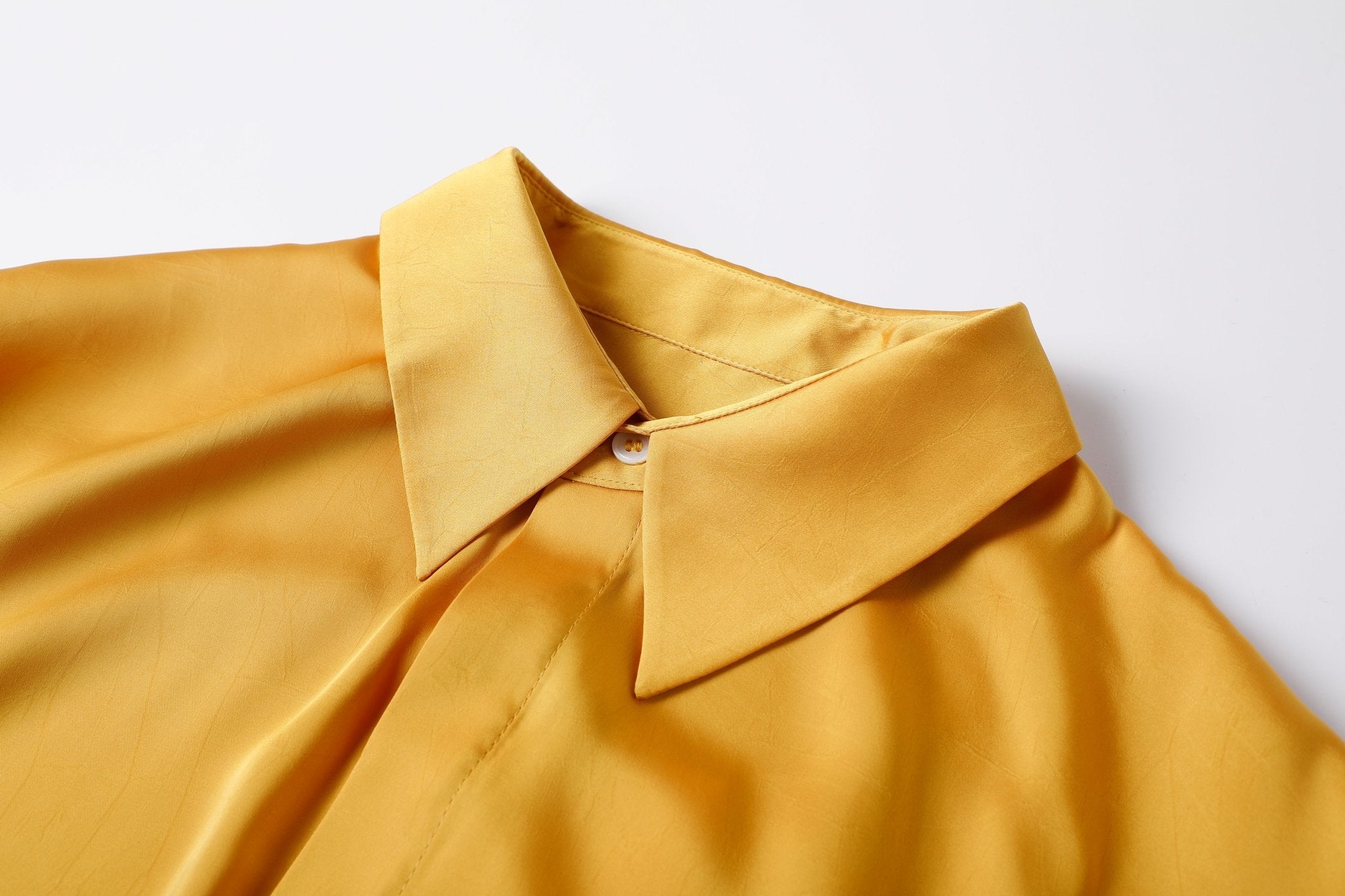 GROUP THERAPY Golden Yellow Slim Long-sleeved Shirt | MADA IN CHINA