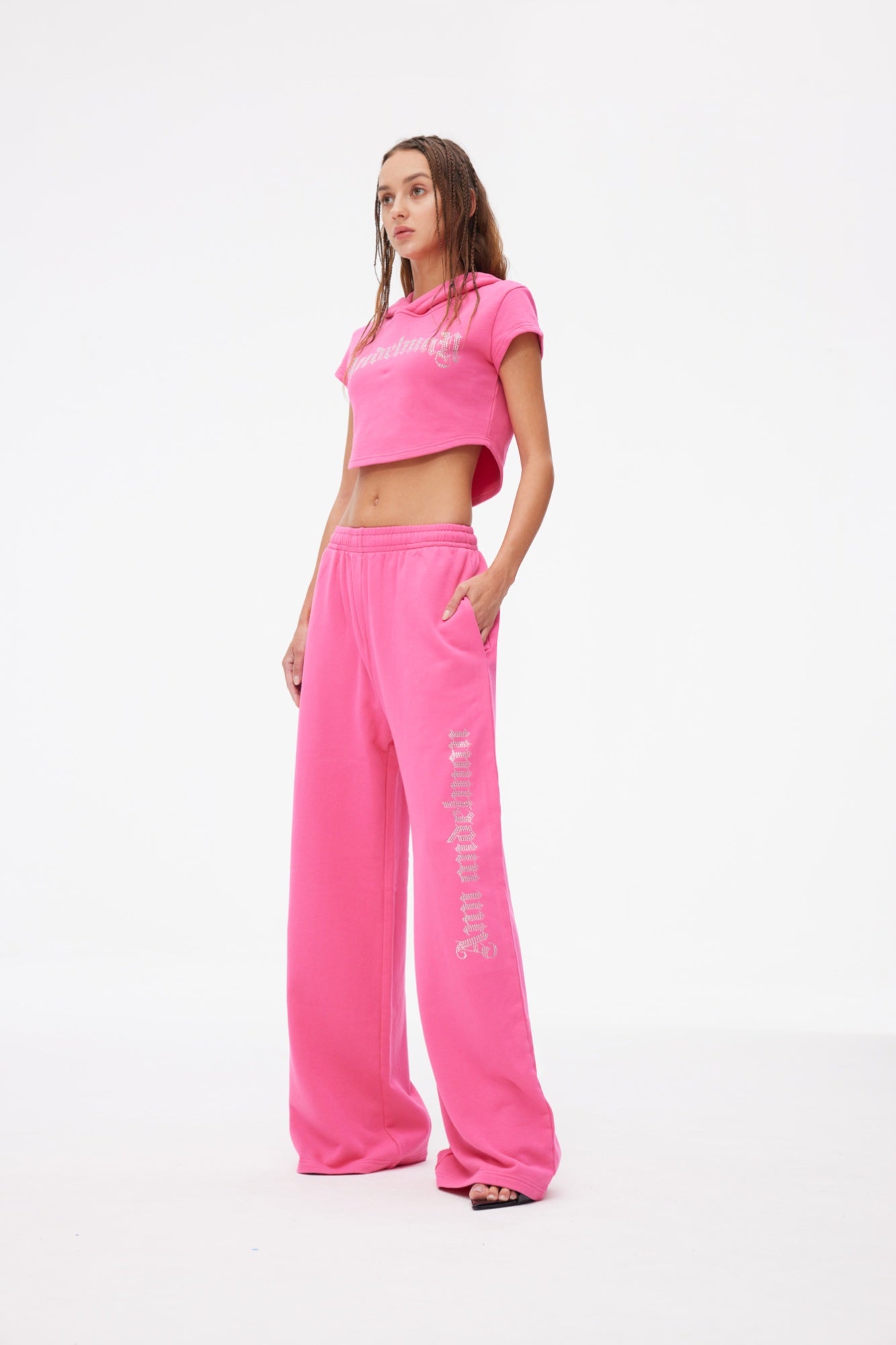 ANN ANDELMAN Gothic Crystal Long Pants Pink | MADA IN CHINA