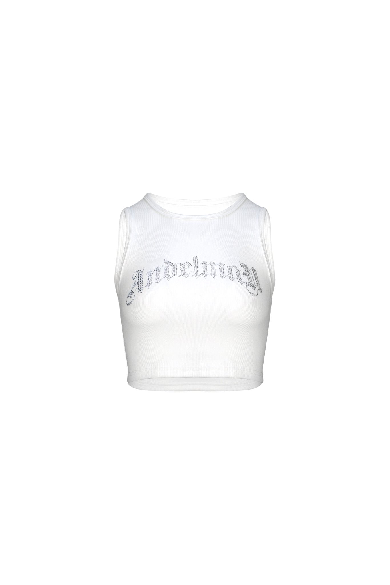 ANN ANDELMAN Gothic Crystal Tank Top White | MADA IN CHINA