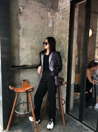 ANDREA MARTIN Gradient Belt Blazer Jacket | MADA IN CHINA