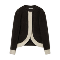CALVIN LUO Gray And White Lambswool Cardigan | MADA IN CHINA