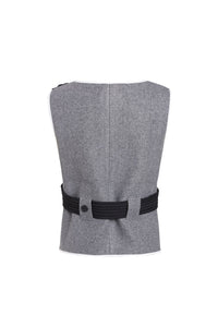 DEPLUMER Gray Bow Vest | MADA IN CHINA