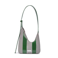 LOST IN ECHO Green Asymmetric Patchwork Small Crescent Bag | MADA IN CHINA