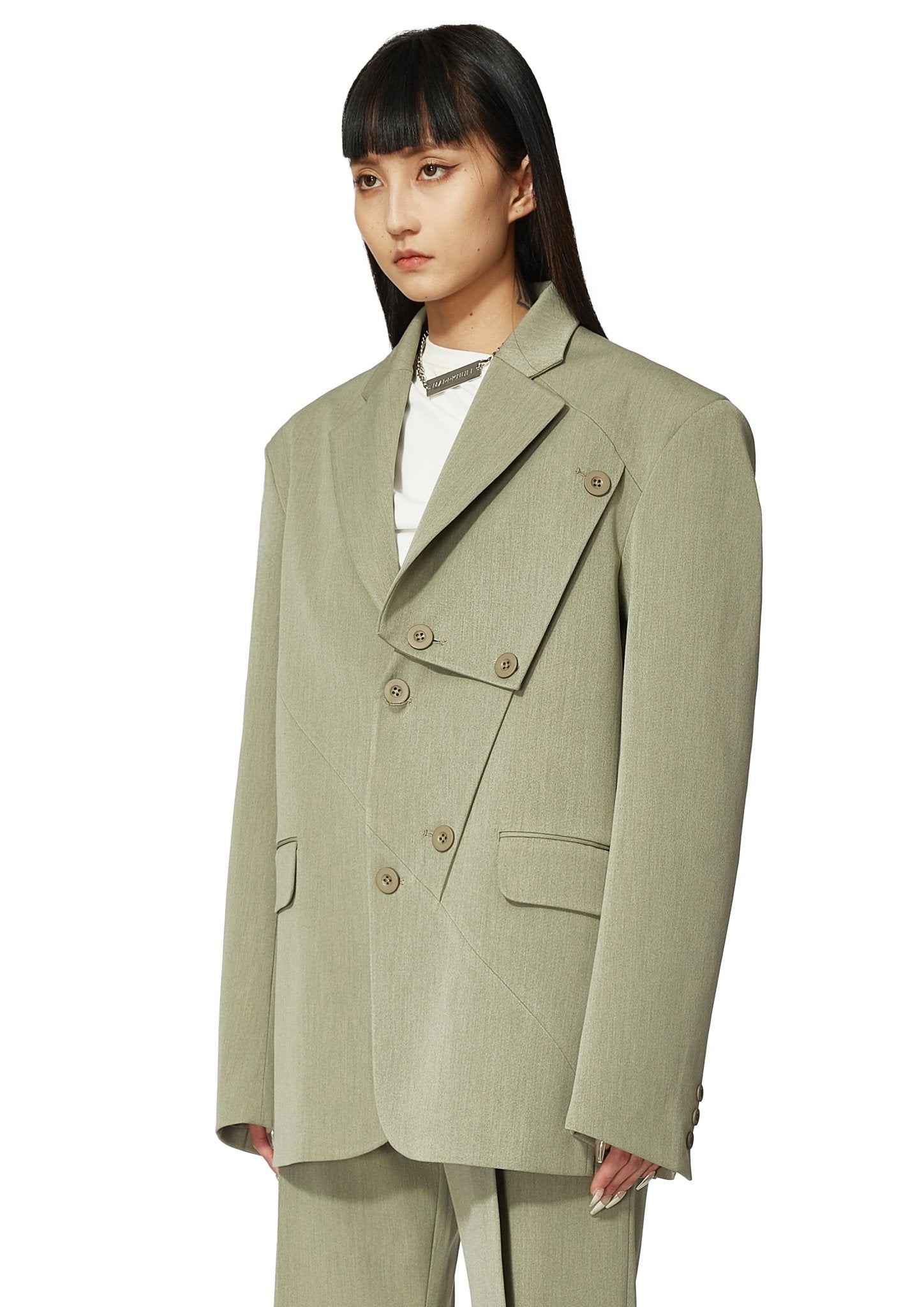 MARRKNULL Green Double Wear Blazer Jacket | MADA IN CHINA