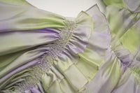 ARTE PURA Green Dress In Purple Print With Belt Decoration | MADA IN CHINA