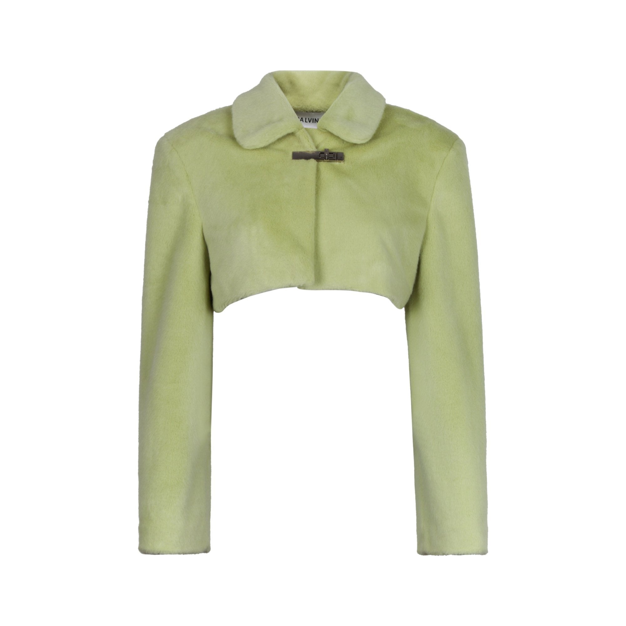 CALVIN LUO Green Faux-Mink Twist-Lock Jacket | MADA IN CHINA