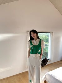 HERLIAN Green Heart Balloon Knitted Vest | MADA IN CHINA