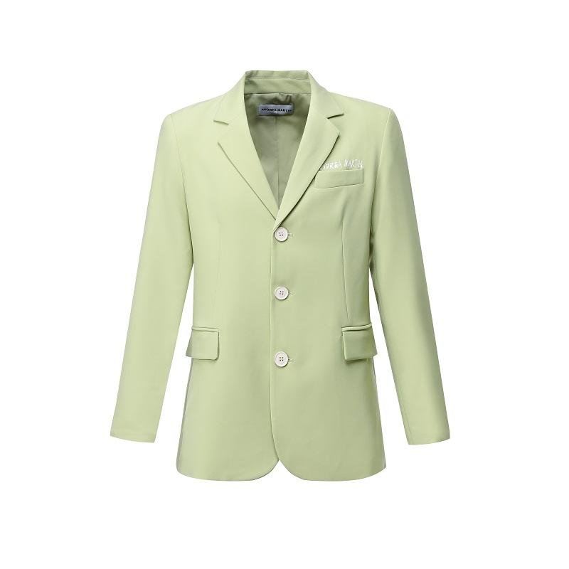ANDREA MARTIN Green Logo Blazer Jacket | MADA IN CHINA