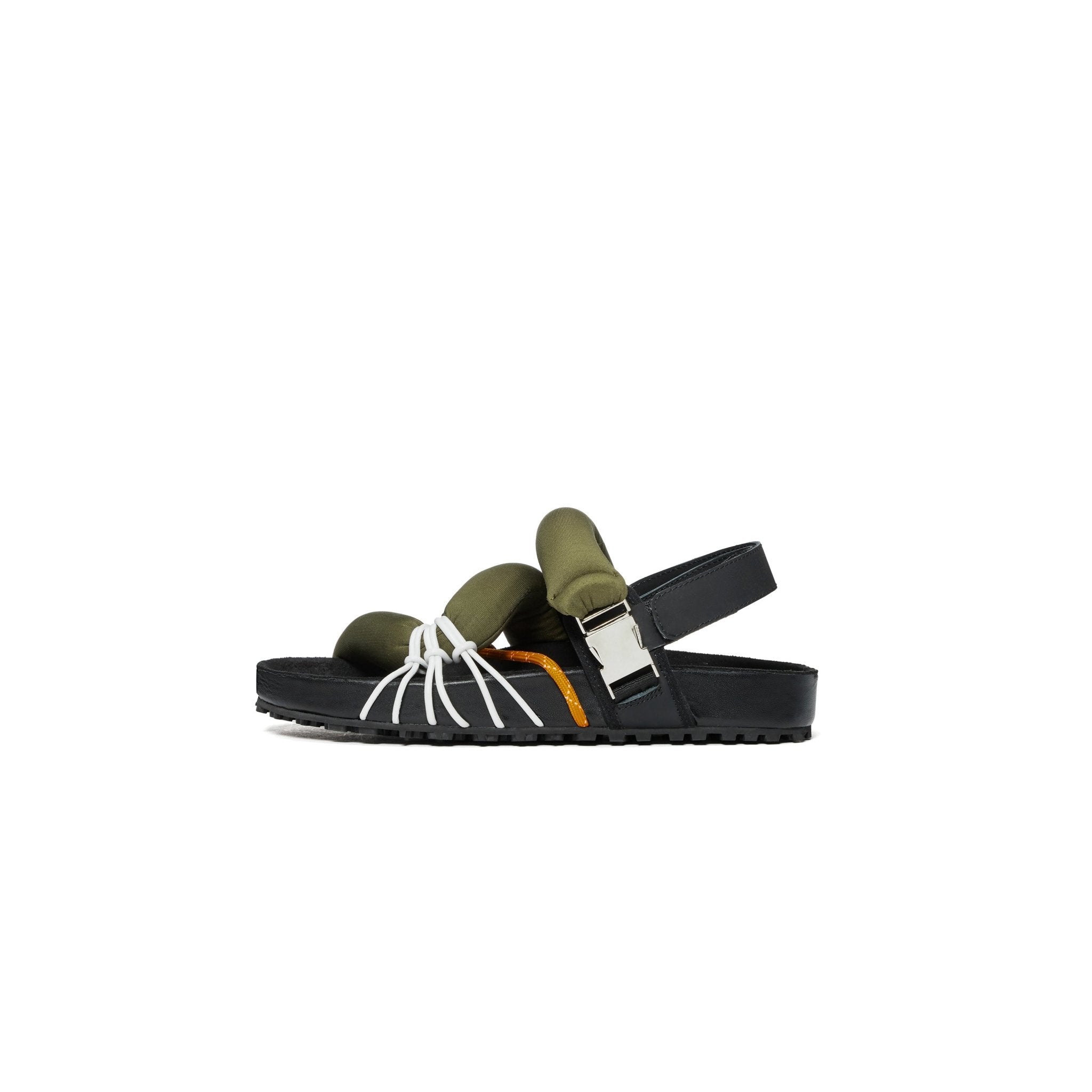 LOST IN ECHO Green Padded Strips with Multi-tie Casual Sandals | MADA IN CHINA