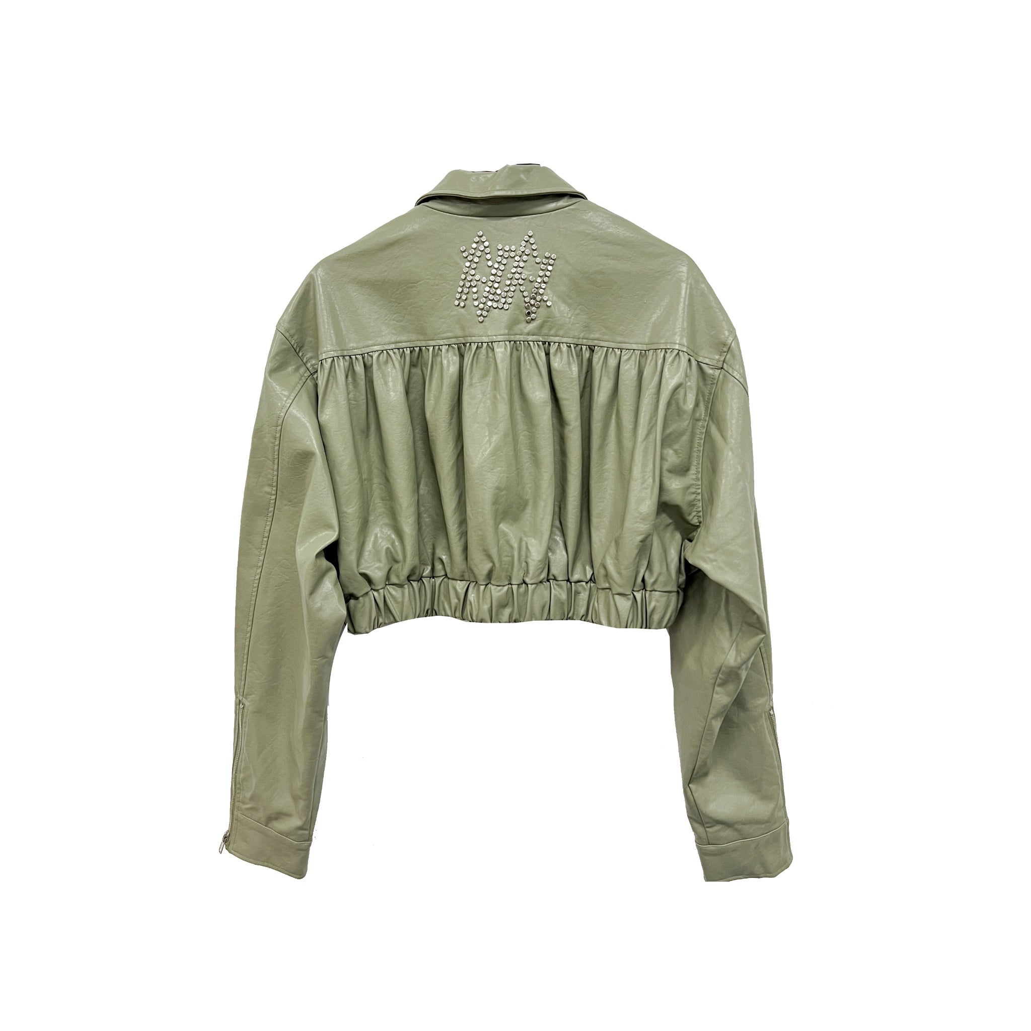 VANN VALRENCÉ Green Women Short Leather Coat | MADA IN CHINA