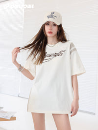 SOMESOWE Grey And White Logo T-Shirt With Graffiti Prints | MADA IN CHINA