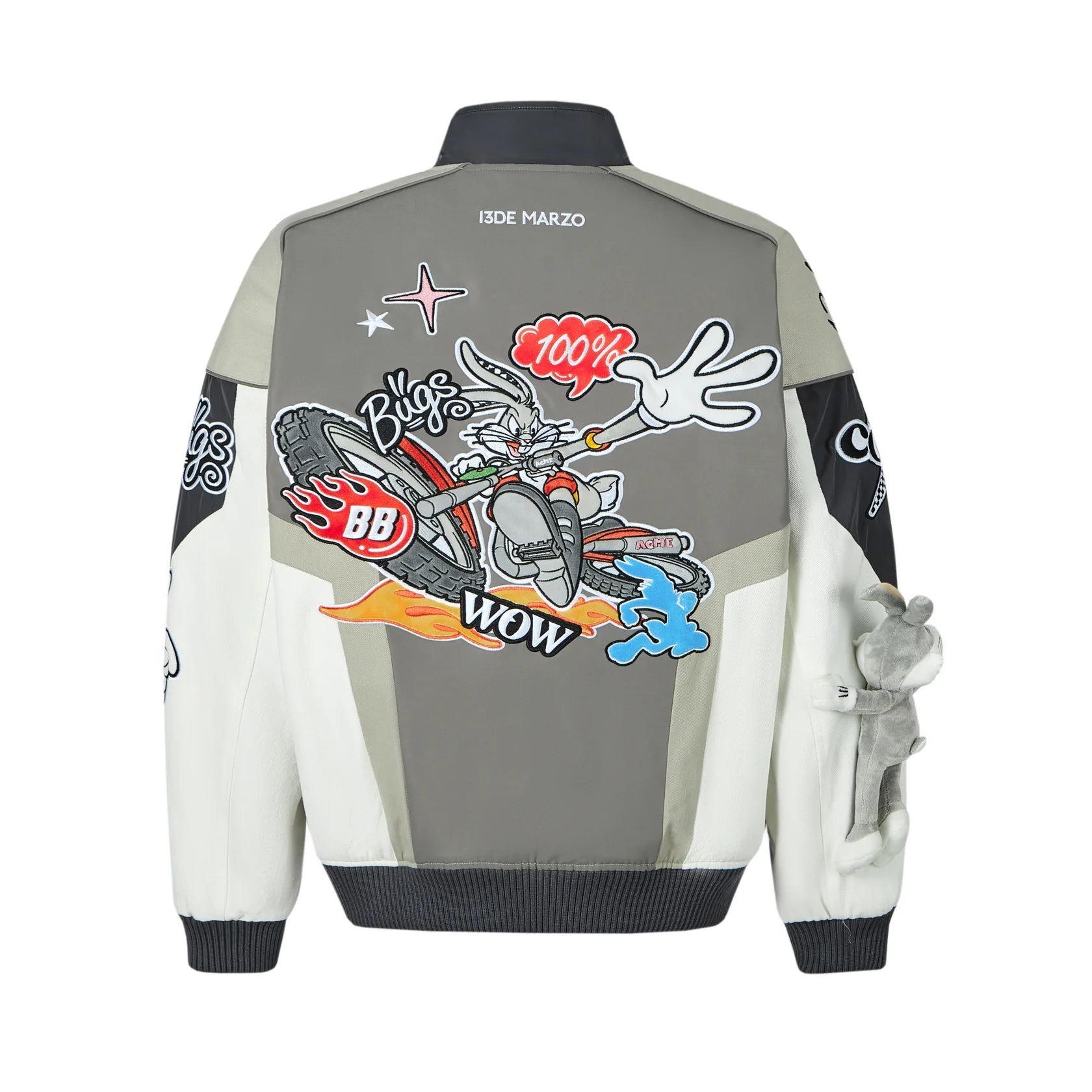 13DE MARZO Grey Bugs Bunny Racing Jacket | MADA IN CHINA