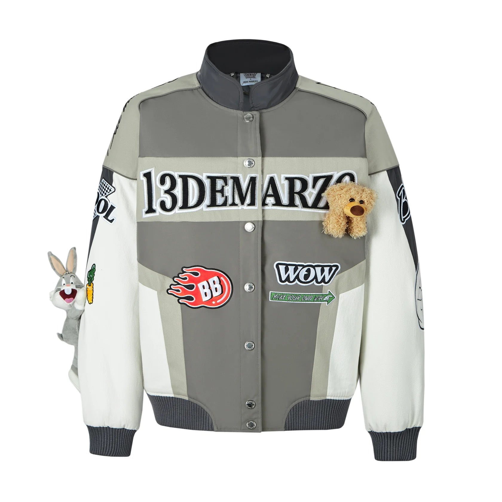 13DE MARZO Grey Bugs Bunny Racing Jacket | MADA IN CHINA