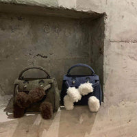 MARGIN GOODS Grey Canvas Mini Doll Bag | MADA IN CHINA