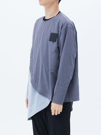 ROARINGWILD Grey Fan-Shaped Patchwork Shirt | MADA IN CHINA