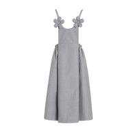 FENGYI TAN Grey Flower Overall Dress | MADA IN CHINA