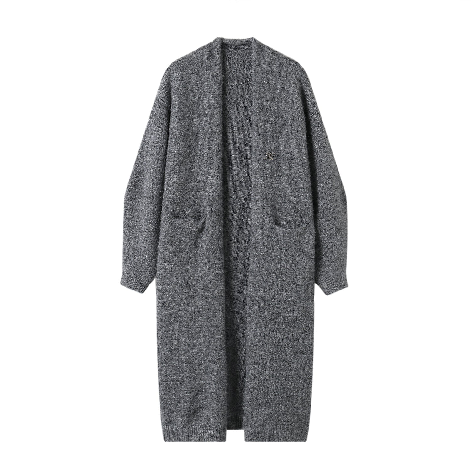 SOMESOWE Grey Fluffy Blend Long Cardigan | MADA IN CHINA