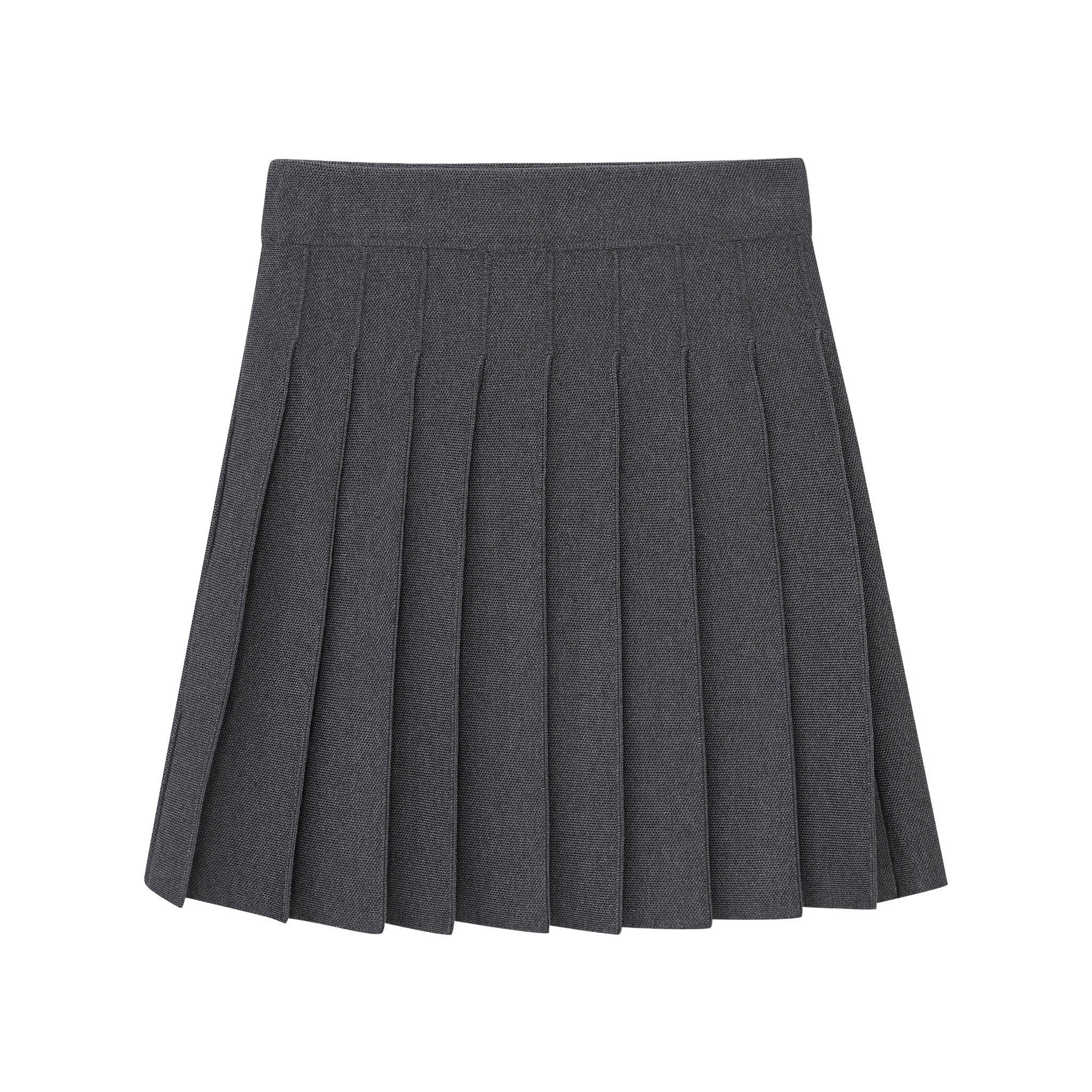 Maca Kaka Grey Knit Pleated Half Skirt | MADA IN CHINA